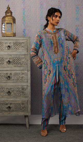 Soup By Sougat Paul-Multicolor Ikaya Embroidered Kurta With Pant-INDIASPOPUP.COM