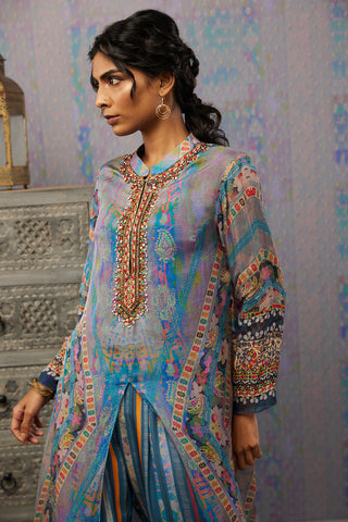 Soup By Sougat Paul-Multicolor Ikaya Embroidered Kurta With Pant-INDIASPOPUP.COM