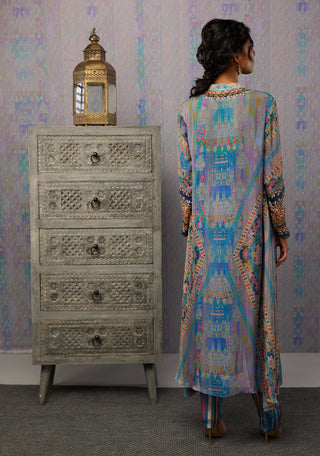 Soup By Sougat Paul-Multicolor Ikaya Embroidered Kurta With Pant-INDIASPOPUP.COM