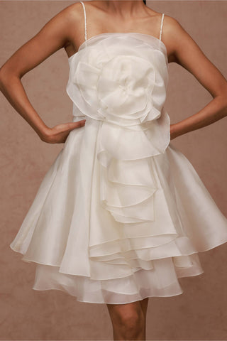 Shriya Som-Ivory Rose Drape Dress-INDIASPOPUP.COM
