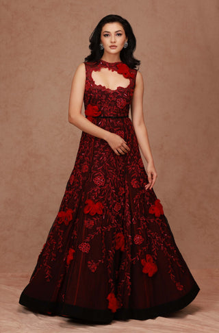 Shriya Som-Dual Color Embroidered Gown-INDIASPOPUP.COM