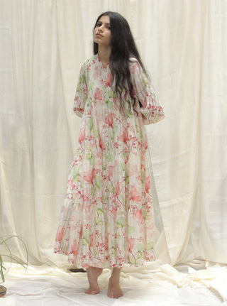 Shivani Bhargava-Floral Print Magnolia Long Dress-INDIASPOPUP.COM