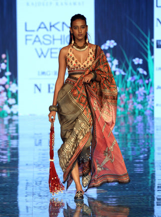 Rajdeep Ranawat-Rose Pink Pre Draped Saree-INDIASPOPUP.COM