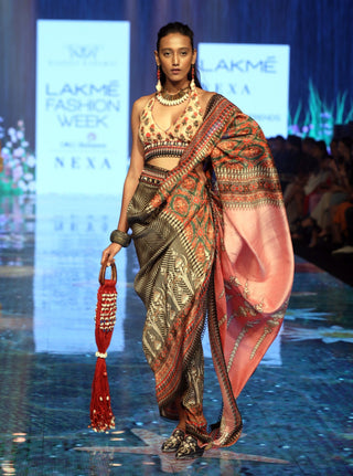 Rajdeep Ranawat-Rose Pink Pre Draped Saree-INDIASPOPUP.COM