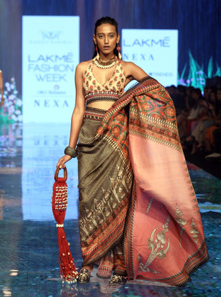 Rajdeep Ranawat-Rose Pink Pre Draped Saree-INDIASPOPUP.COM