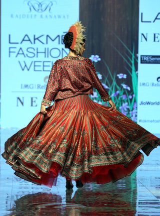 Rajdeep Ranawat-Ruby Red Lehenga Set With Jacket-INDIASPOPUP.COM