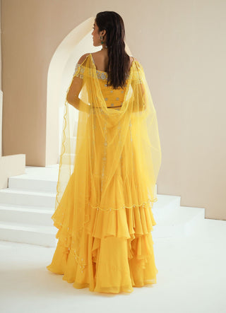 Yellow Embellished Lehenga Set