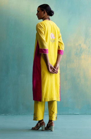 Shivani Bhargava-Yellow And Pink Kurta Set-INDIASPOPUP.COM