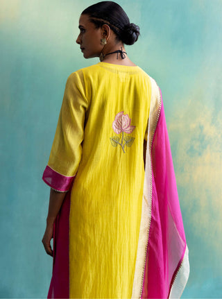 Shivani Bhargava-Yellow And Pink Kurta Set-INDIASPOPUP.COM