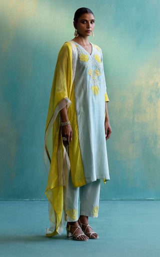 Shivani Bhargava-Sage Green Kurta Set-INDIASPOPUP.COM