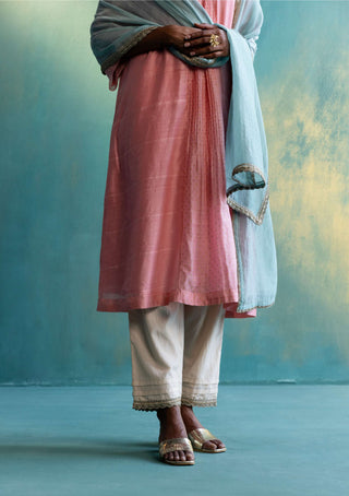 Shivani Bhargava-Old Rose Chanderi Kurta Set-INDIASPOPUP.COM