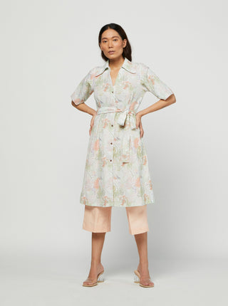 Meadow-Pink Linen Dress-INDIASPOPUP.COM