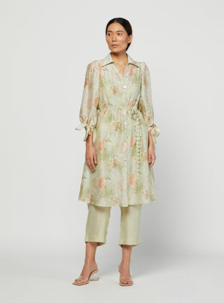 Meadow-Green Moss Lace Dress-INDIASPOPUP.COM