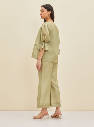 Meadow-Olive Teri Co-Ord Set-INDIASPOPUP.COM