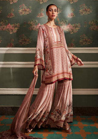 Kalista-Asmaa Mauve Pink Gharara Set-INDIASPOPUP.COM