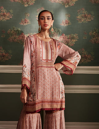 Kalista-Asmaa Mauve Pink Gharara Set-INDIASPOPUP.COM