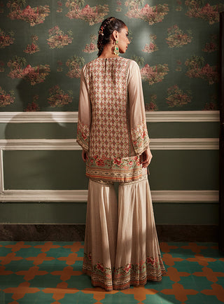 Kalista-Akilah Beige Gharara Set-INDIASPOPUP.COM