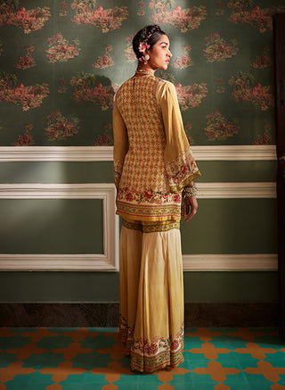 Kalista-Akilah Primrose Yellow Gharara Set-INDIASPOPUP.COM
