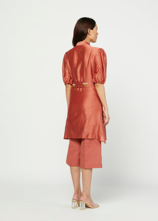 Meadow-Red Embroidered Tunic Set-INDIASPOPUP.COM