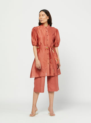 Meadow-Red Embroidered Tunic Set-INDIASPOPUP.COM