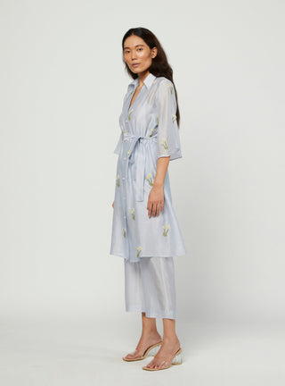 Meadow-Blue Embroidered Tunic Set-INDIASPOPUP.COM