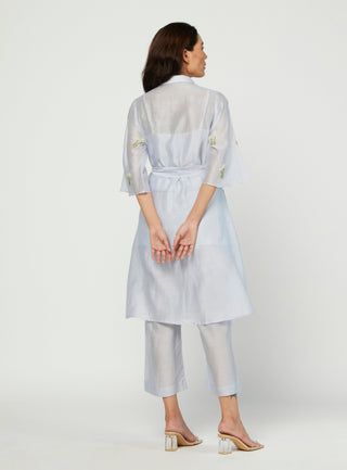 Meadow-Blue Embroidered Tunic Set-INDIASPOPUP.COM