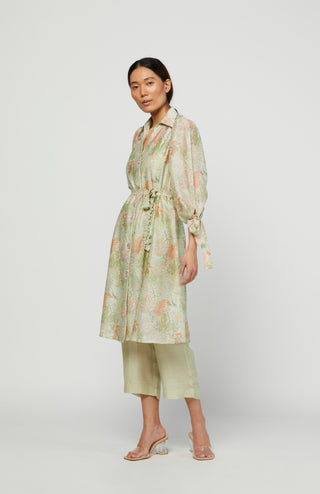 Meadow-Green Moss Lace Tunic Set-INDIASPOPUP.COM