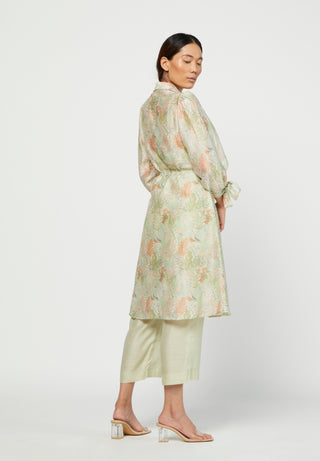 Meadow-Green Moss Lace Tunic Set-INDIASPOPUP.COM