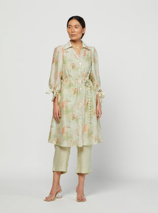 Meadow-Green Moss Lace Tunic Set-INDIASPOPUP.COM