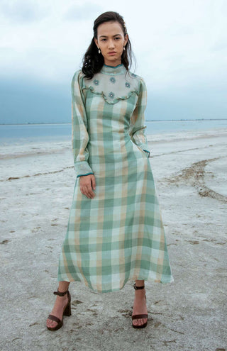 The Loom Art-Mint Green Translucid Dress-INDIASPOPUP.COM