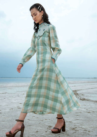 The Loom Art-Mint Green Translucid Dress-INDIASPOPUP.COM