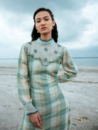 The Loom Art-Mint Green Translucid Dress-INDIASPOPUP.COM