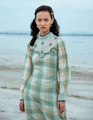 The Loom Art-Mint Green Translucid Dress-INDIASPOPUP.COM