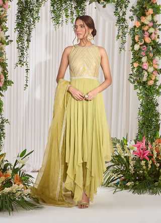 Nidhika Shekhar-Hariyali Green Kurta Set-INDIASPOPUP.COM