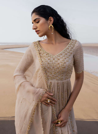Ease-Ivory Floral Embroidered Dhoti Set-INDIASPOPUP.COM