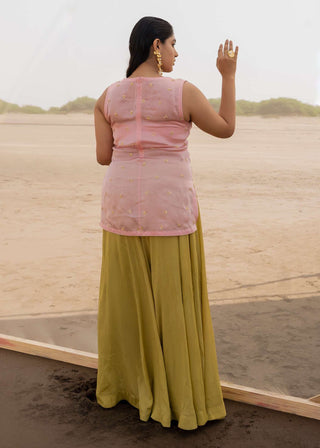 Ease-Baby Pink Embroidered Sharara Set-INDIASPOPUP.COM