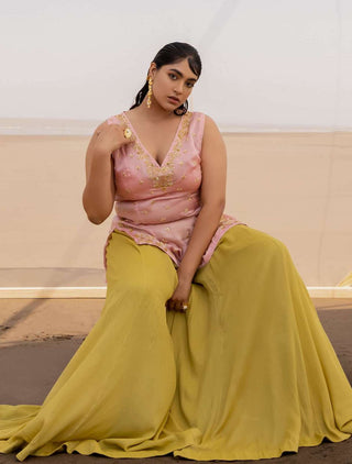 Ease-Baby Pink Embroidered Sharara Set-INDIASPOPUP.COM