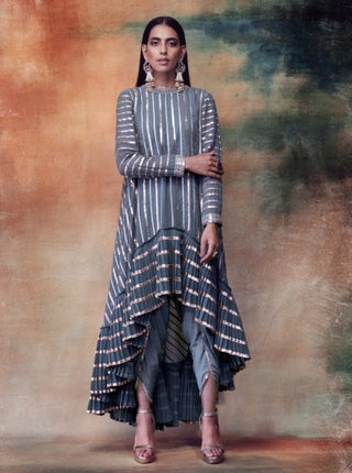 Vvani By Vani Vats - Mud Green Kurta With Dhoti Pants - INDIASPOPUP.COM