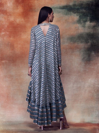 Vvani By Vani Vats - Mud Green Kurta With Dhoti Pants - INDIASPOPUP.COM