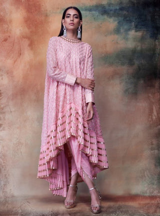 Vvani By Vani Vats - Peach Kurta With Dhoti Pants - INDIASPOPUP.COM