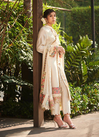 Varun Bahl-Ivory Chanderi Kurta Set-INDIASPOPUP.COM