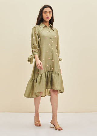 Meadow-Olive Willow Dress-INDIASPOPUP.COM
