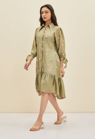 Meadow-Olive Willow Dress-INDIASPOPUP.COM