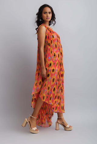 Nautanky-One Shoulder Crinkled Drape Maxi-INDIASPOPUP.COM