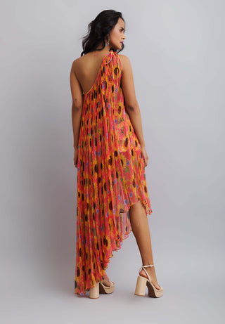 Nautanky-One Shoulder Crinkled Drape Maxi-INDIASPOPUP.COM