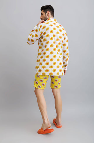 Nautanky-Daisy Printed Shirt With Lycra Shorts-INDIASPOPUP.COM