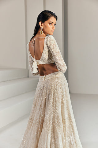 Ritika Mirchandani-Ivory Embroidered Lehenga Set-INDIASPOPUP.COM