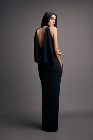 Esha Sethi Thirani-Black Halter Gown-INDIASPOPUP.COM