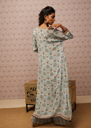 Soup By Sougat Paul-Beige Sarouk Embroidered Top With Jacket And Bottom-INDIASPOPUP.COM