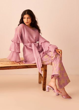 The Right Cut-Lavender Lavi Top With Pants-INDIASPOPUP.COM